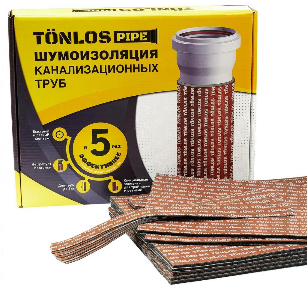 Комплект: Шумоизоляция для канализационных труб Tonlos Pipe