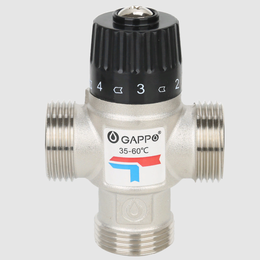 Термостатический смесительный клапан для систем отопления и ГВС 35-60С G1442 GAPPO