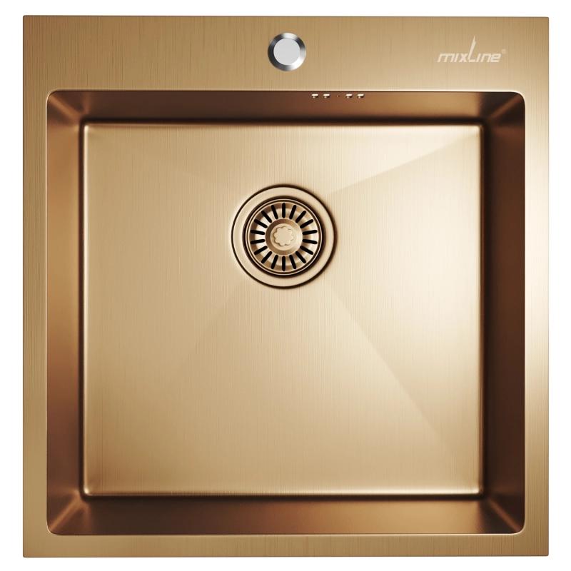 Мойка настол.монтаж 50х50 (3,0) БРОНЗА вып 3 1/2 MIXLINE PRO
