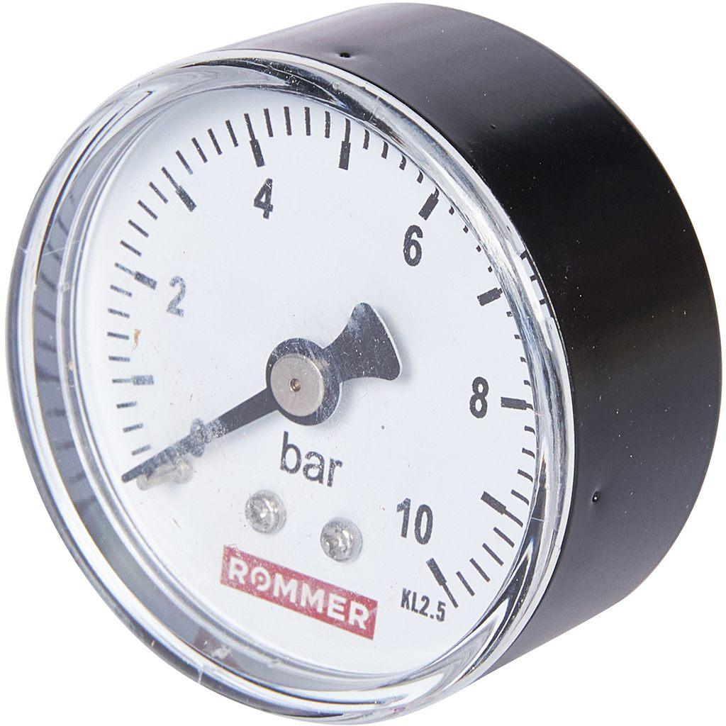 Манометр аксиальный 1/4,кл.2,5,Dn50, 0-10 бар RIM-0009-501008 ROMMER