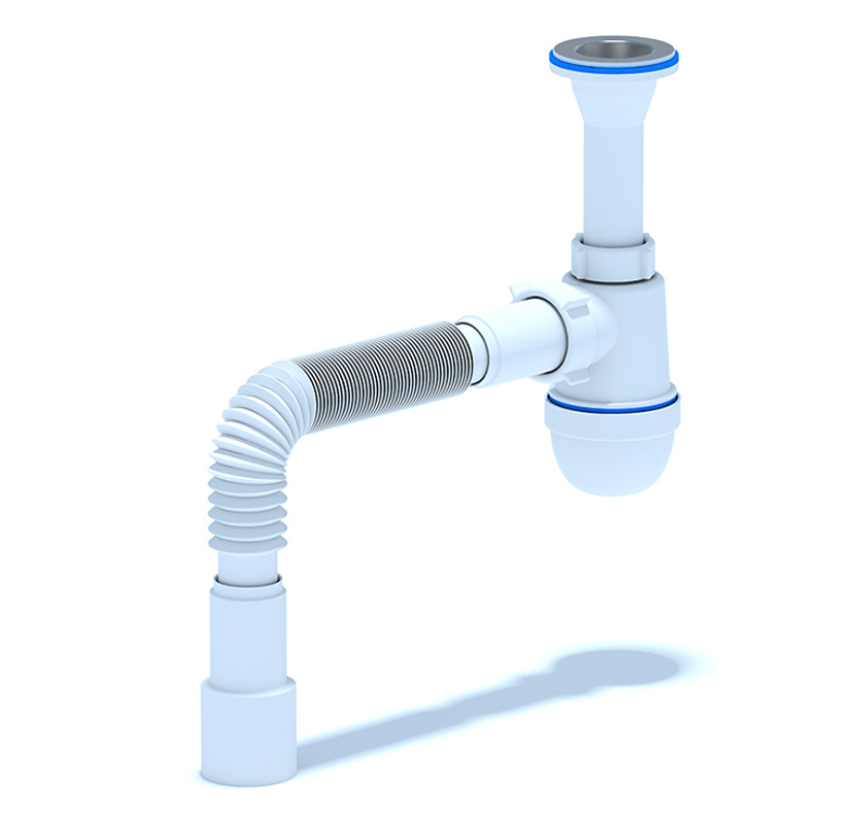 Сифон для раковины АНИ Пласт C2015 1 1/4 дюйма 40 мм с гибкой трубой 40х40/50 мм