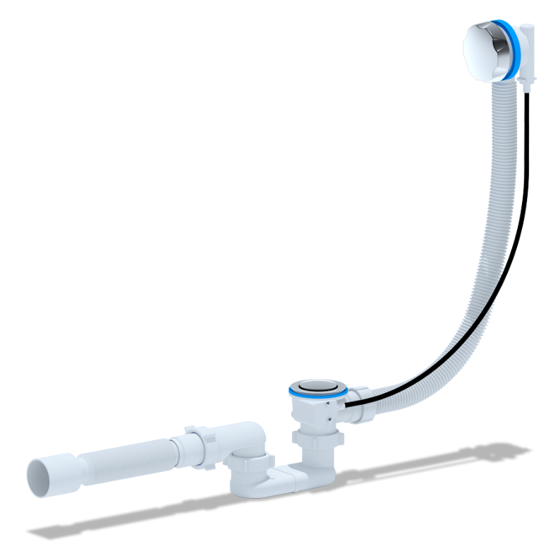 Перелив полуавтомат с плоским сифоном АНИПласт EM702 780мм с гибкой трубой 40х50мм