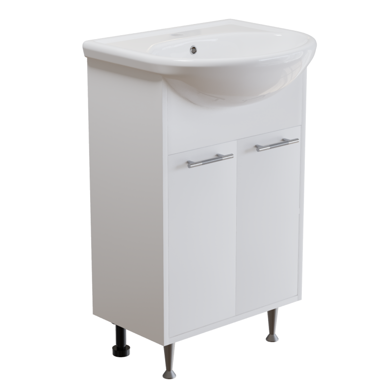 Тумба для ванной "АлАн-55" белый, 2створки под ум.Уют-55 Mixline