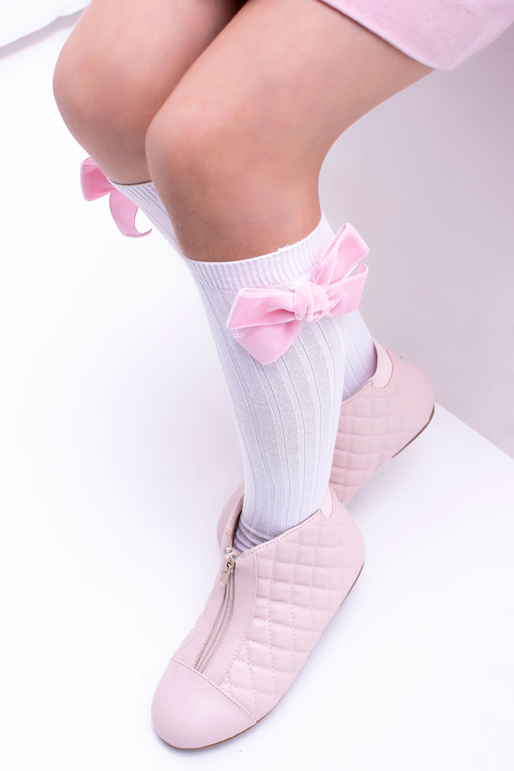 Гольфы RIB "Бантик mini"  цвет: белый/розовый