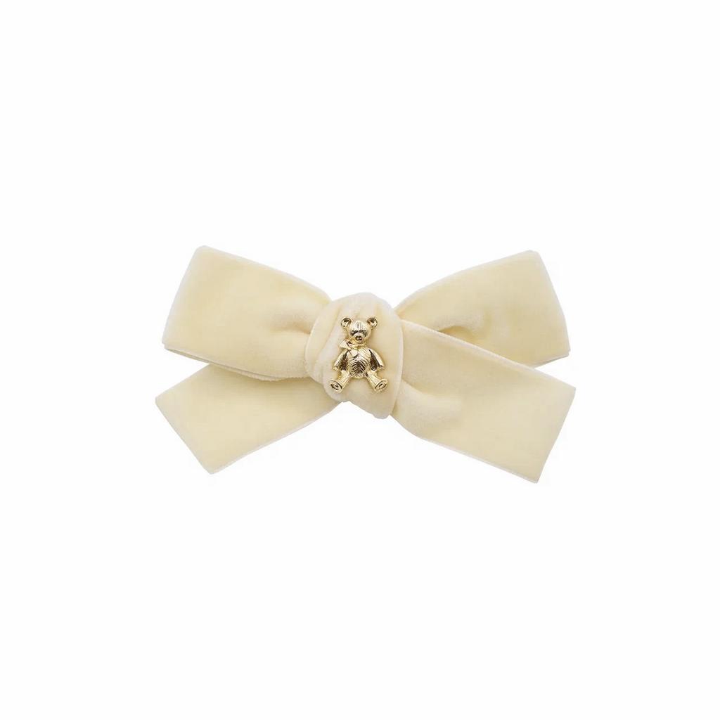 Заколка "Золотой мишка" mini, цвет: молочный