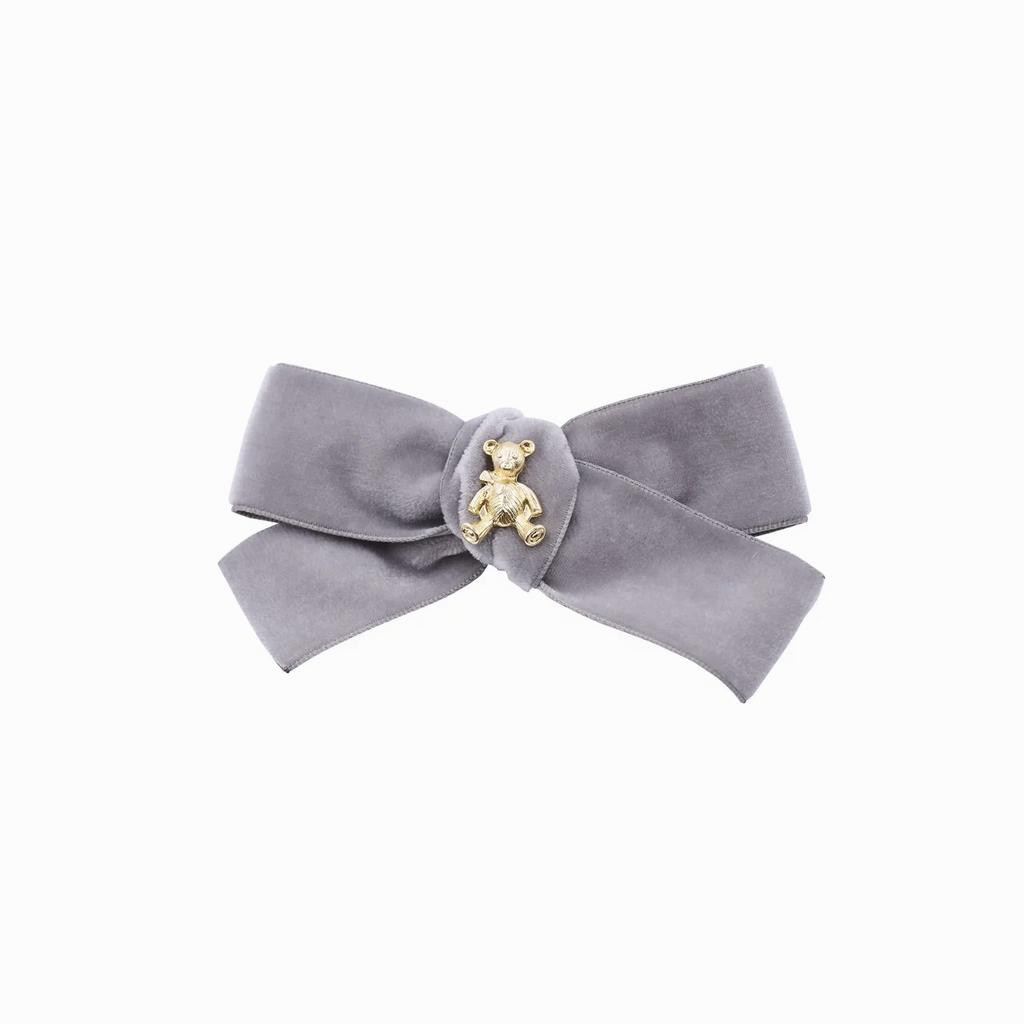 Заколка "Золотой мишка" mini, цвет: серый