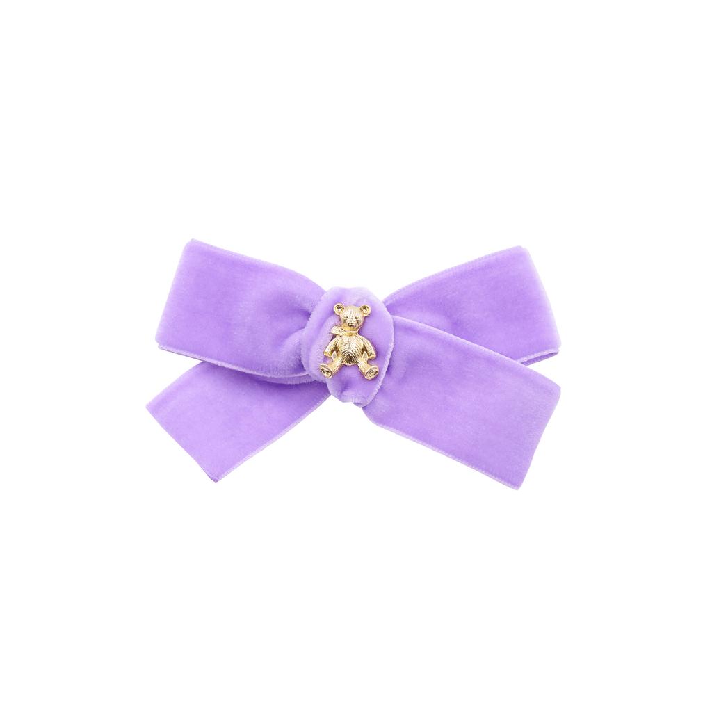 Заколка "Золотой мишка" mini, цвет: сиреневый