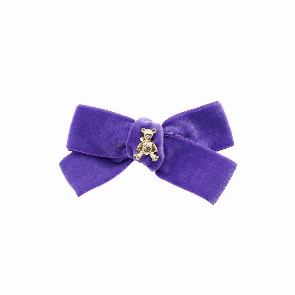 Заколка "Золотой мишка" mini, цвет: фиолетовый