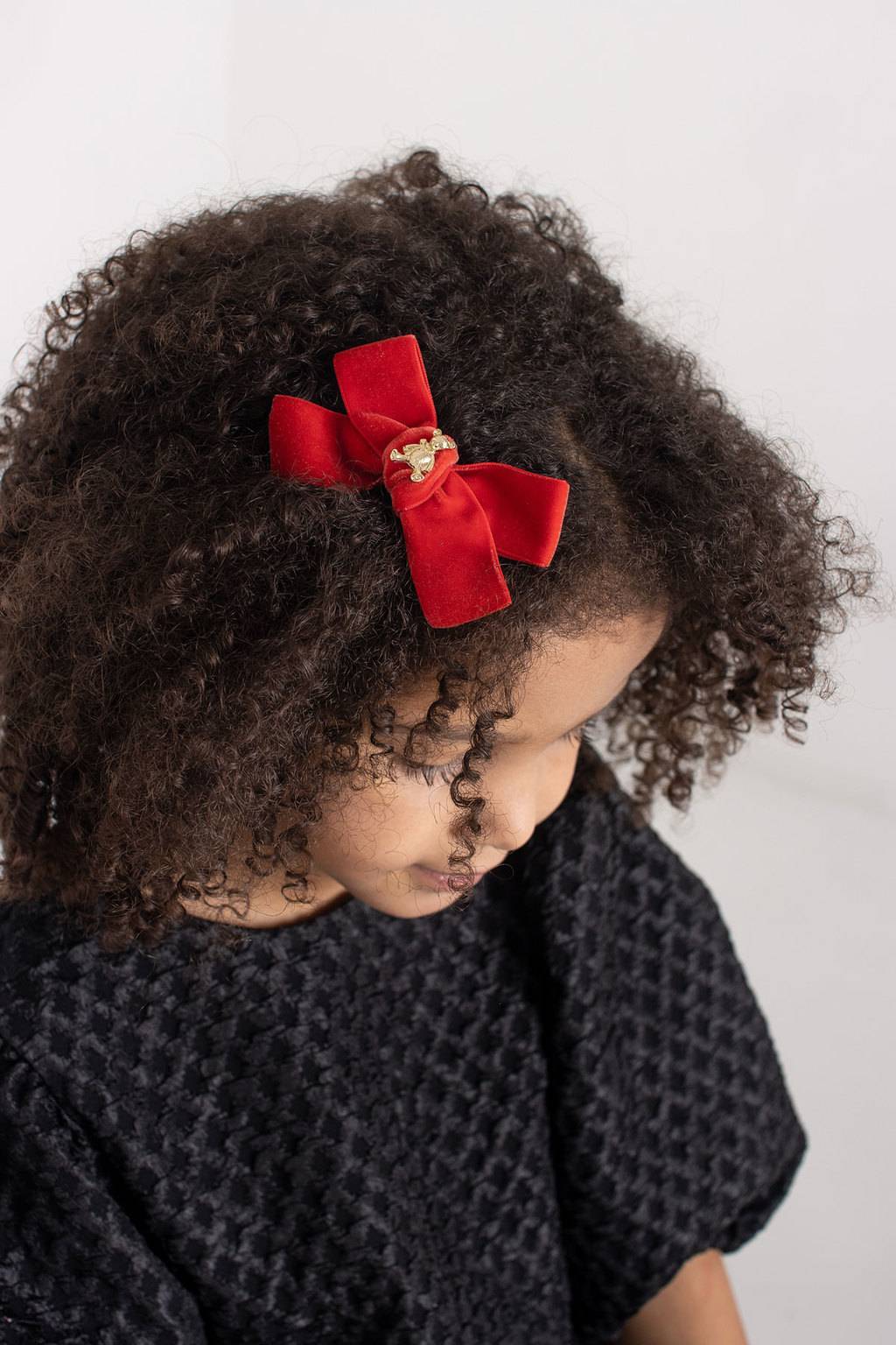 Заколка "Золотой мишка" mini, цвет: красный