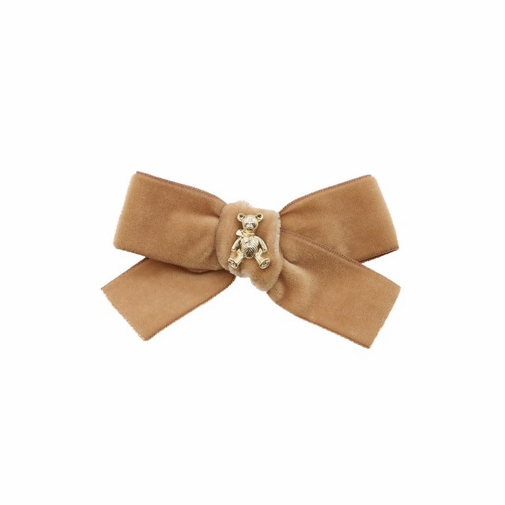 Заколка "Золотой мишка" mini, цвет: карамель