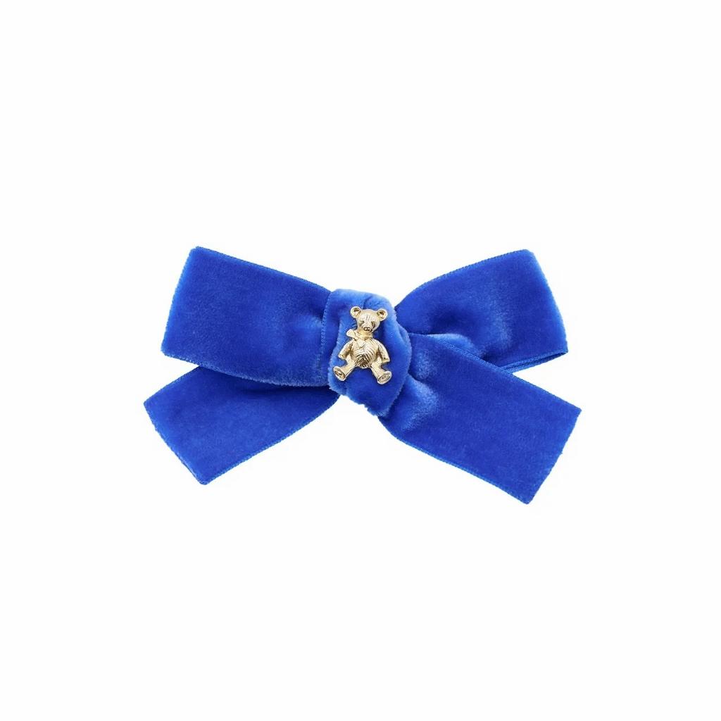 Заколка "Золотой мишка" mini, цвет: синий