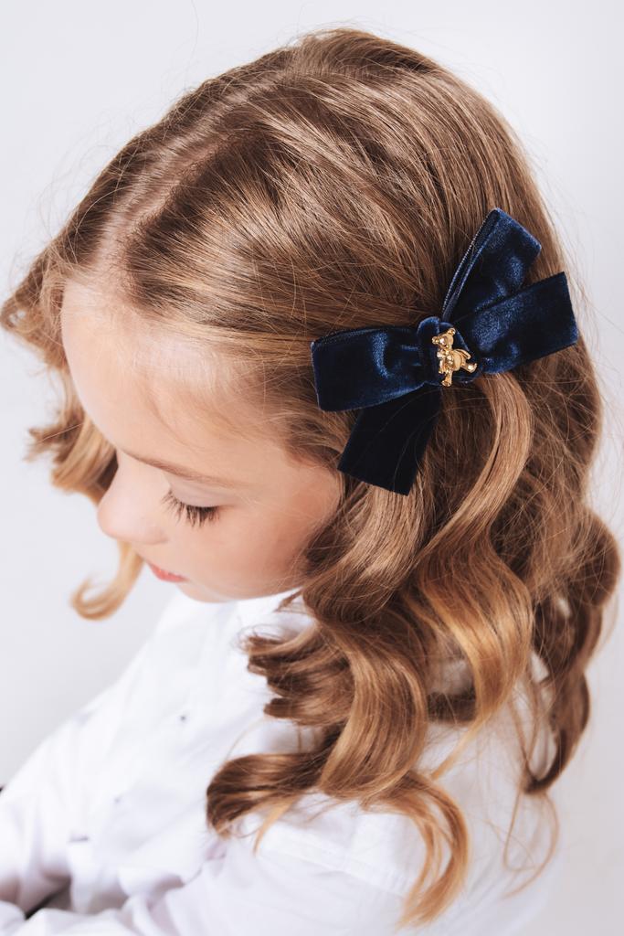 Заколка "Золотой мишка" mini, цвет: темно-синий