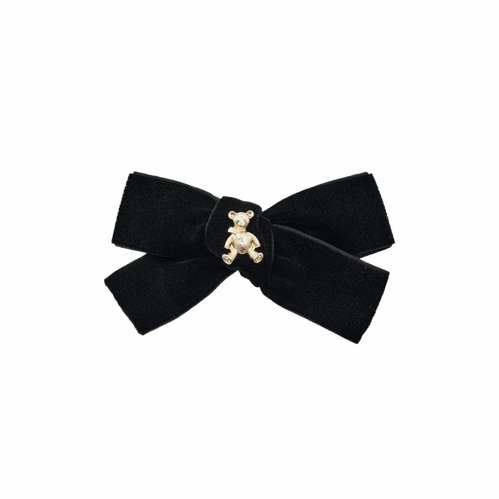 Заколка "Золотой мишка" mini, цвет: черный
