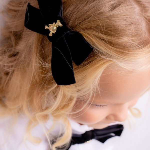Заколка "Золотой мишка" mini, цвет: черный