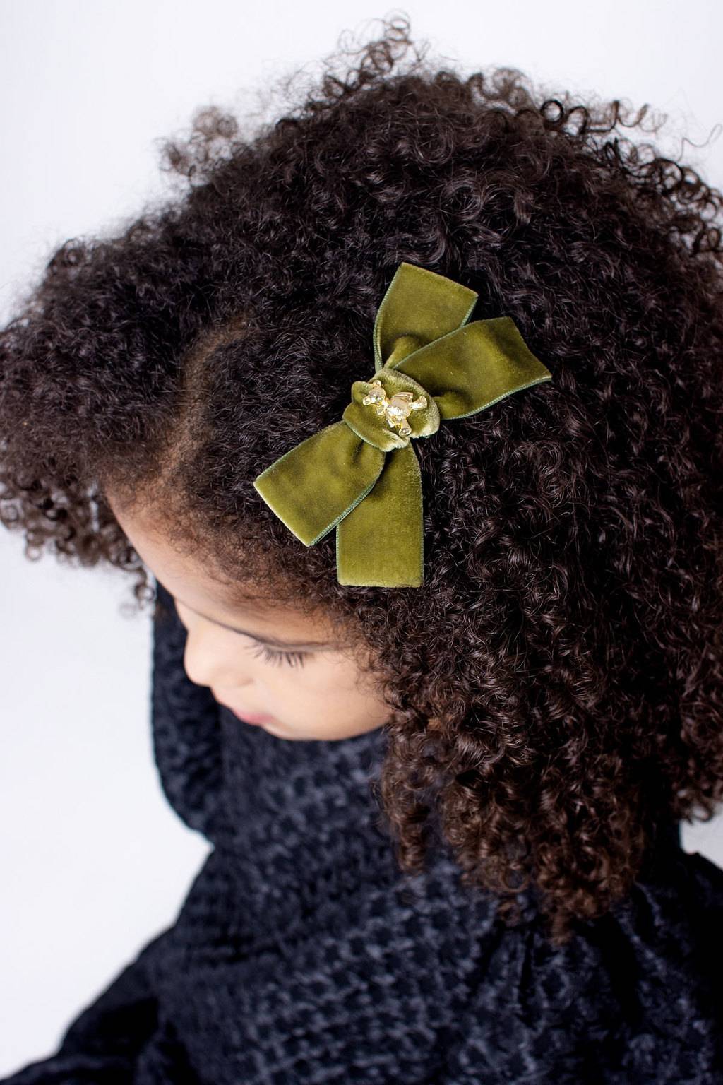 Заколка "Золотой мишка" mini, цвет: оливковый