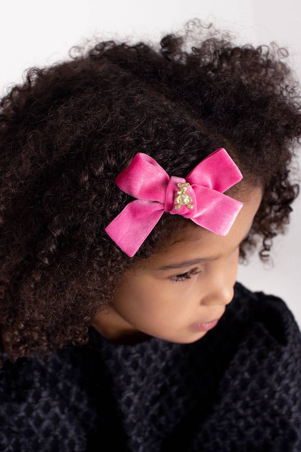 Заколка "Золотой мишка" mini, цвет: малиновый