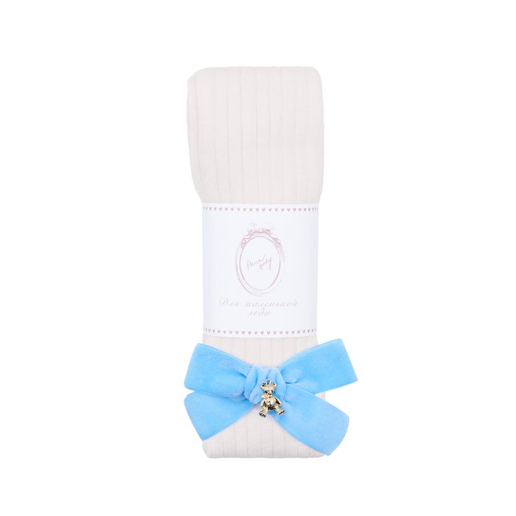 Колготки "Золотой мишка" цвет: молочные/голубой