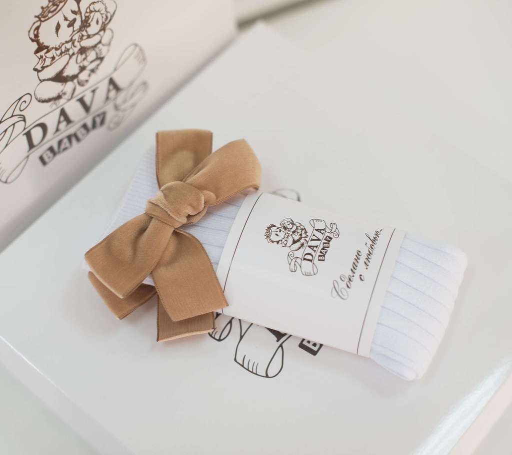 Гольфы RIB "Бантик mini"  цвет: белый/карамель