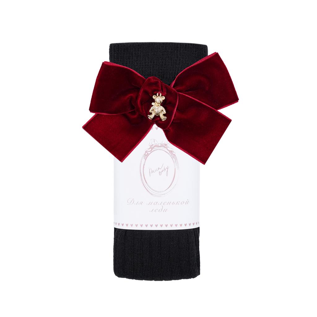 Гольфы RIB "Золотой мишка" цвет:  чёрные/бордовые