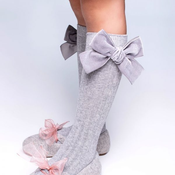 Гольфы RIB "Бантик BOW"  цвет: серый/серый