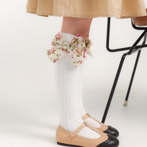 Гольфы RIB "Бантик BOW"  цвет: белые/Rose