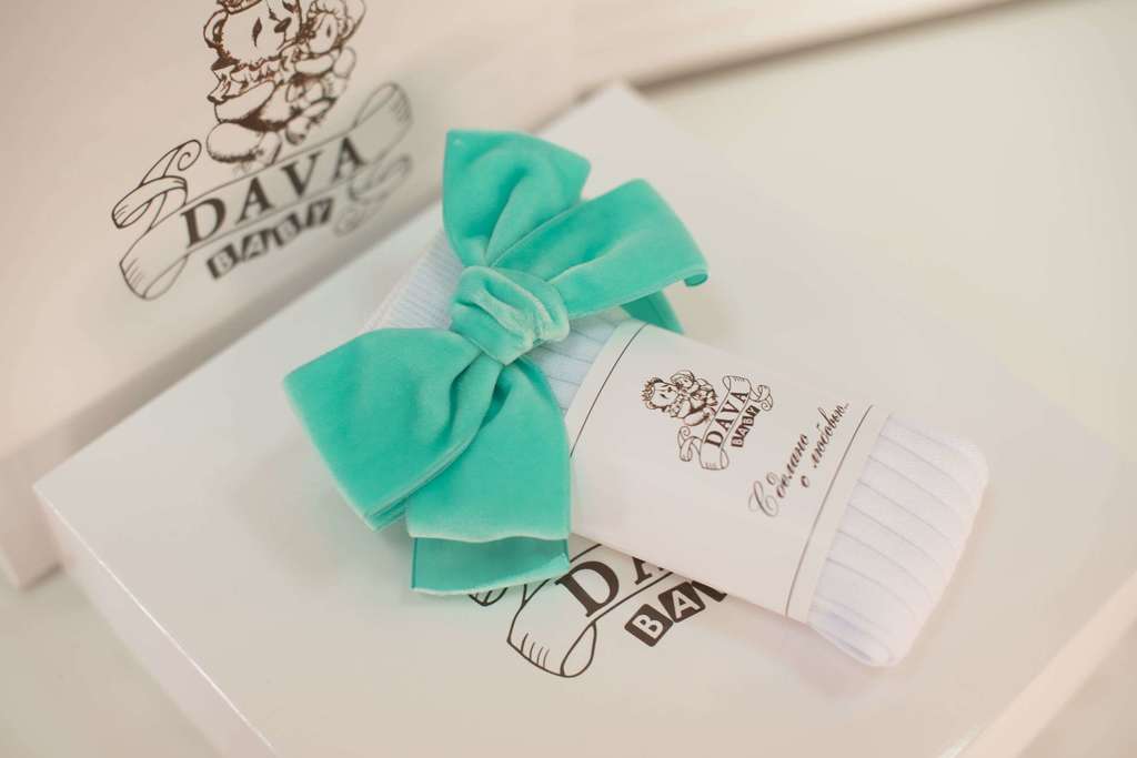 Гольфы RIB "Бантик BOW"  цвет: белый/мятный