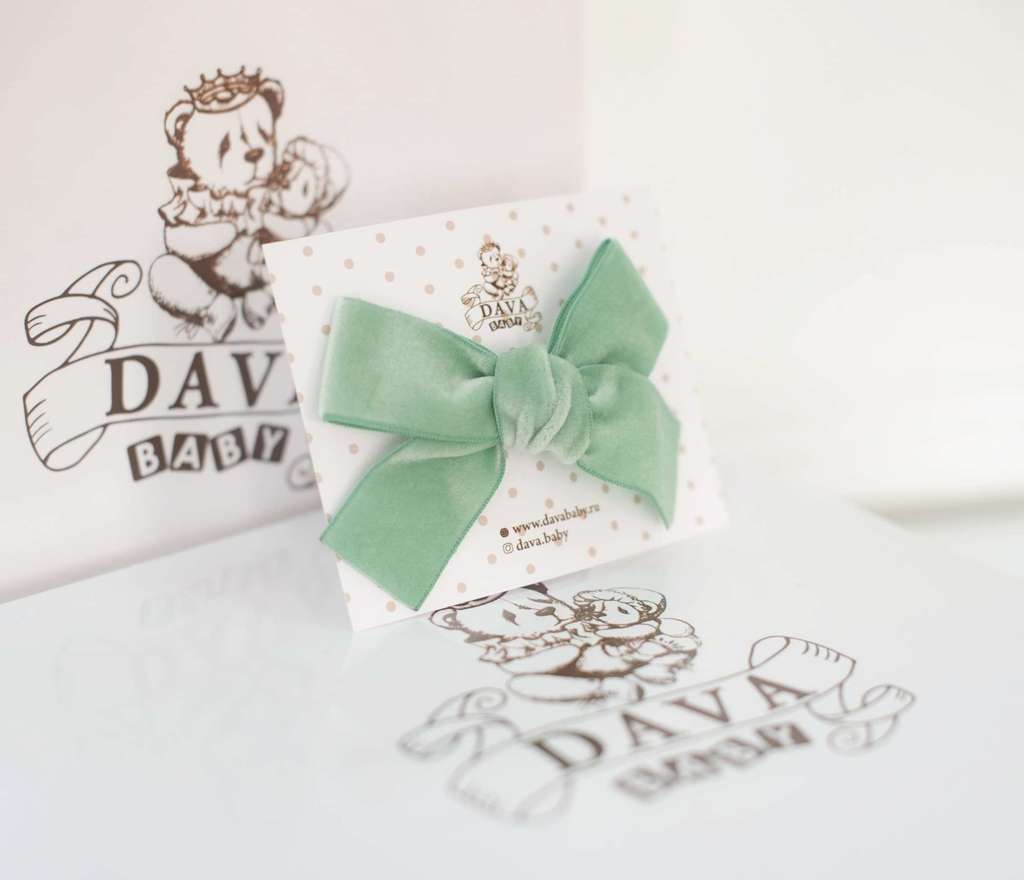 Заколка "Бантик mini" цвет: фисташковый