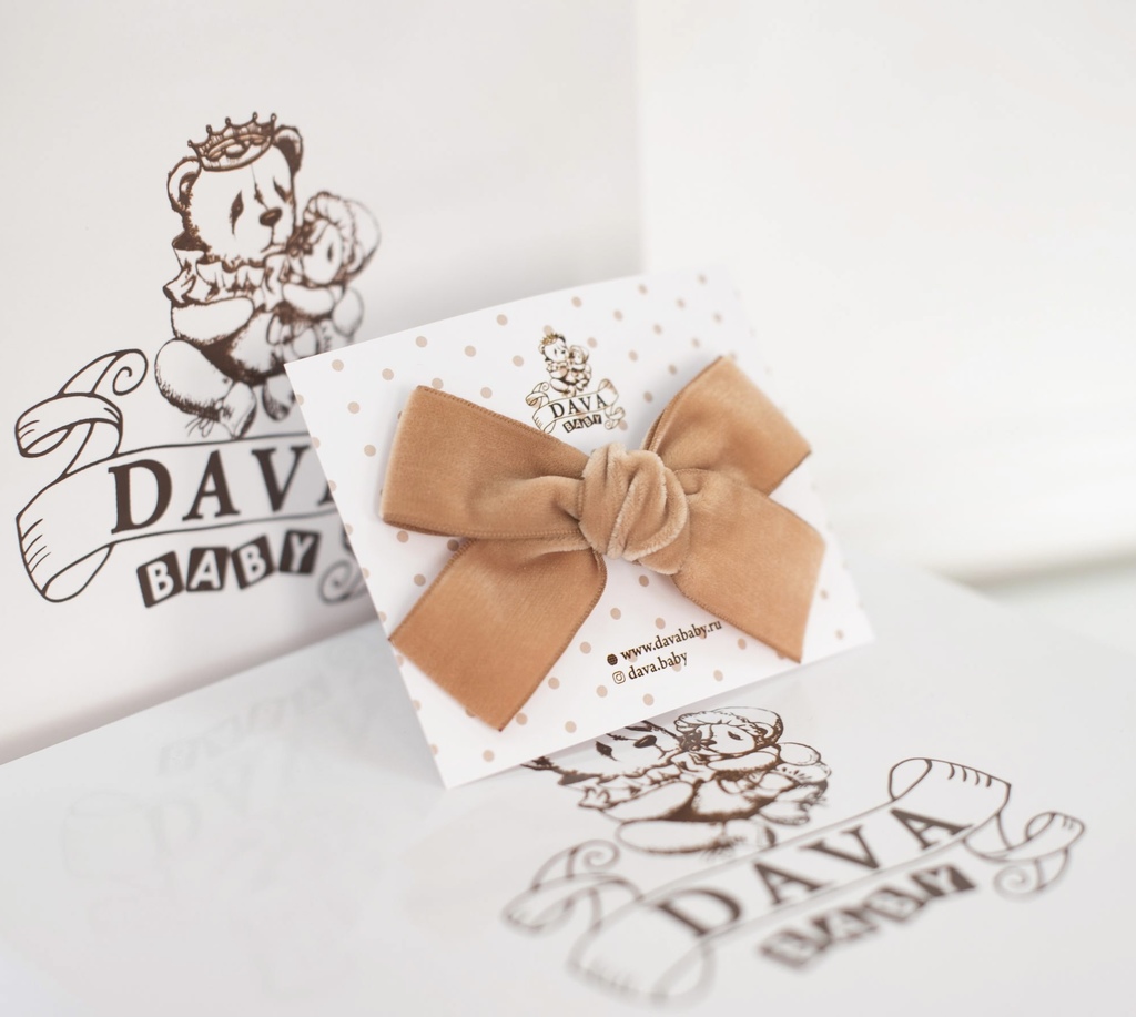 Заколка "Бантик mini" цвет: карамель