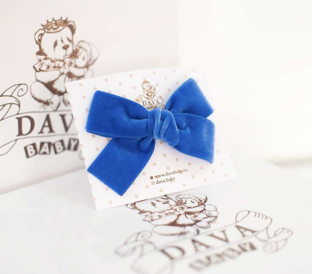 Заколка "Бантик mini" цвет: синий