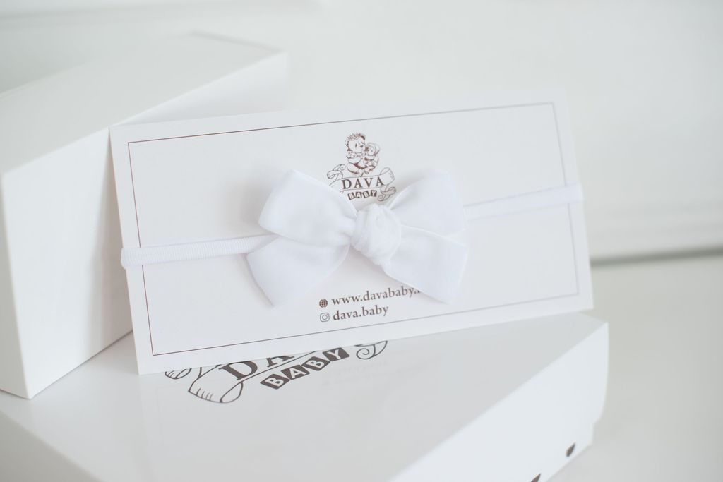 Повязка "Бантик mini" цвет: белый