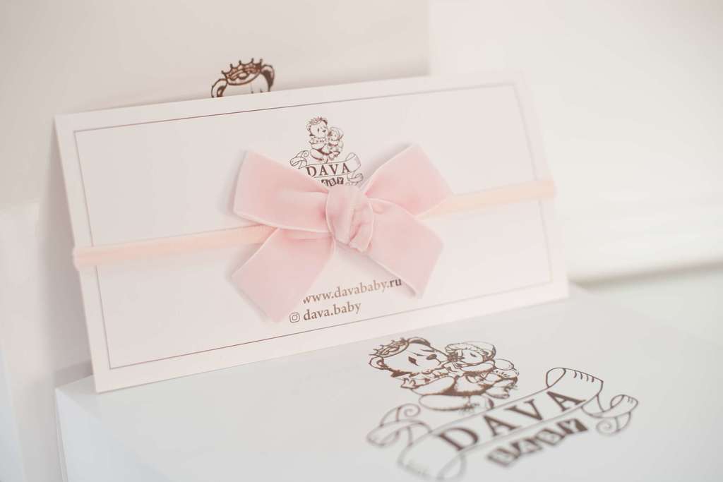 Повязка "Бантик mini" цвет: нежно-розовый