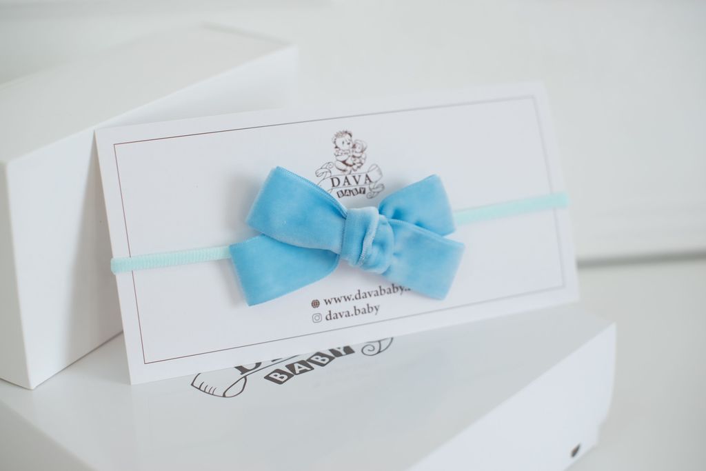 Повязка "Бантик mini" цвет: голубой