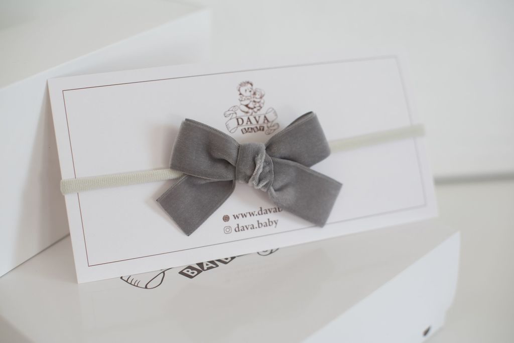 Повязка "Бантик mini" цвет: серый