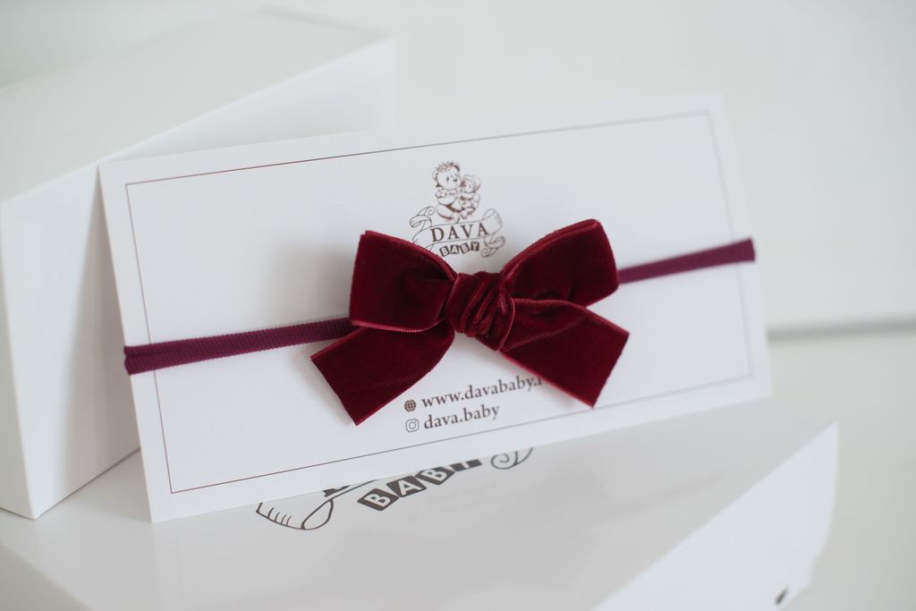 Повязка "Бантик mini" цвет:  бордовый