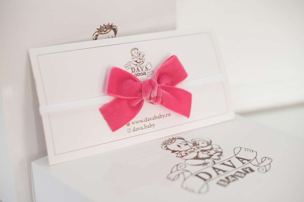 Повязка "Бантик mini" цвет: малиновый