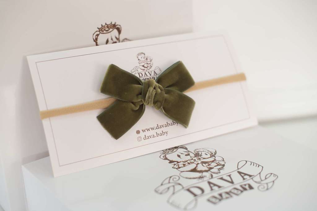 Повязка "Бантик mini" цвет: оливковый