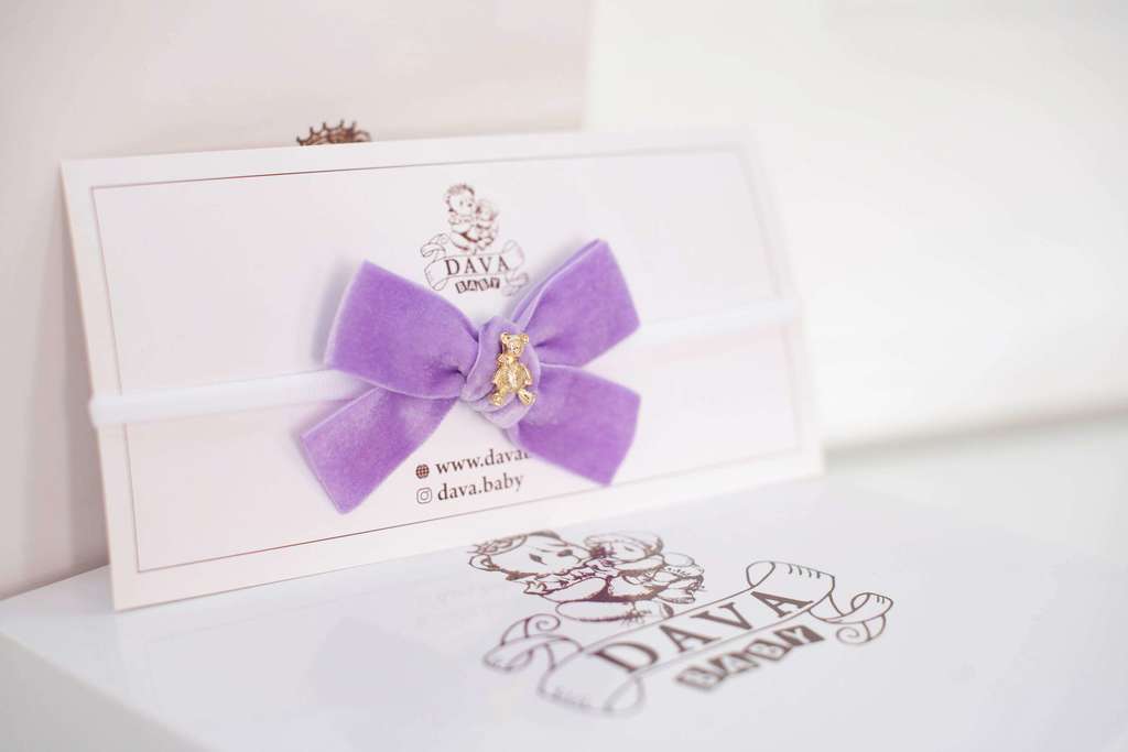 Повязка "Золотой мишка"  mini цвет: сиреневый