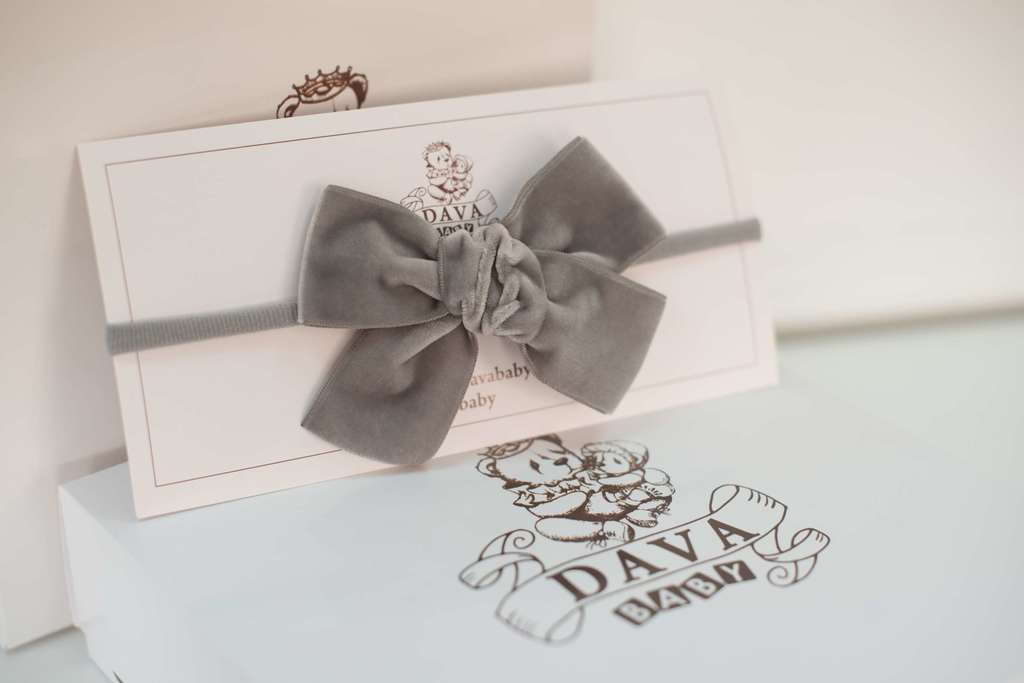 Повязка "Бантик  BOW" цвет: серый