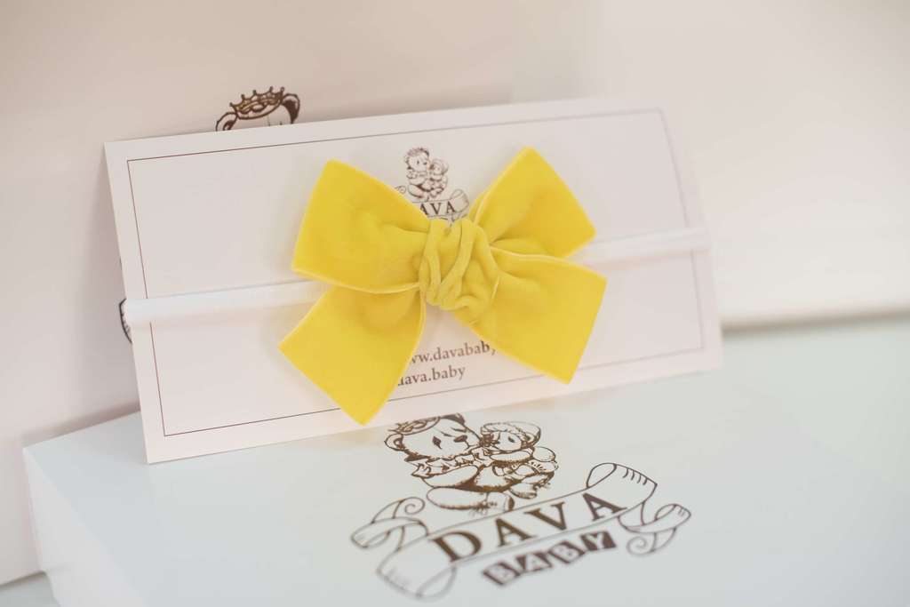 Повязка "Бантик  BOW" цвет: лимонный