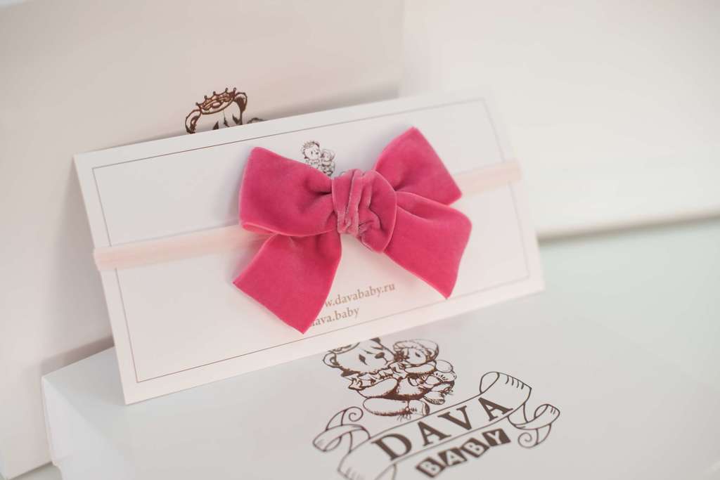 Повязка "Бантик  BOW" цвет: малиновый