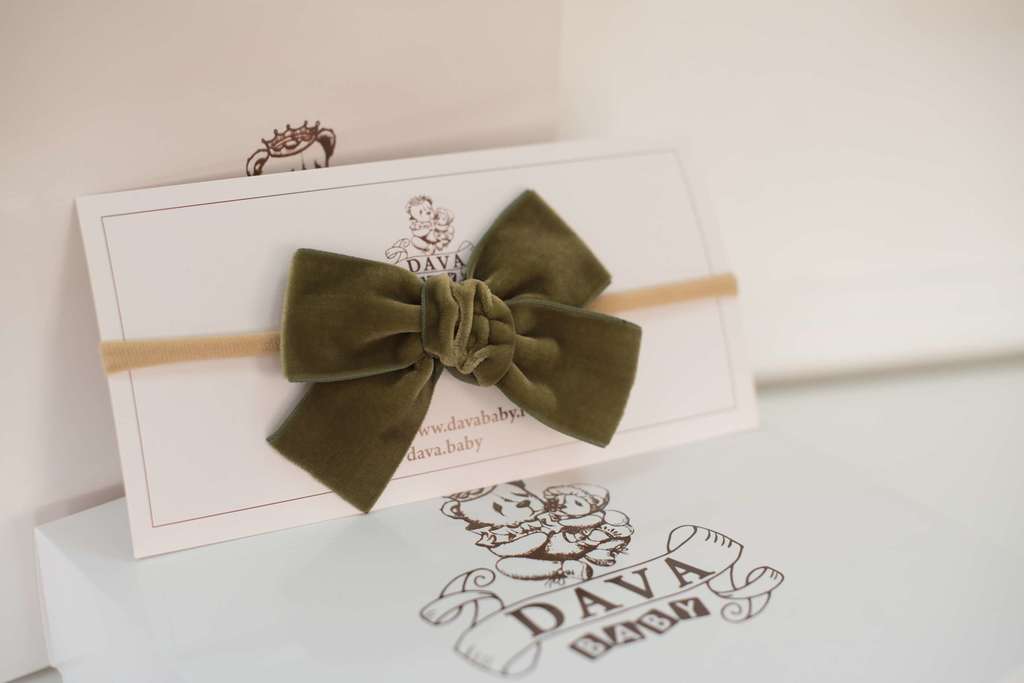 Повязка "Бантик  BOW" цвет: оливковый