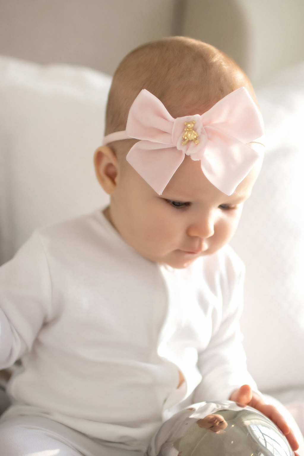 Повязка "Золотой мишка" цвет:  нежно-розовый