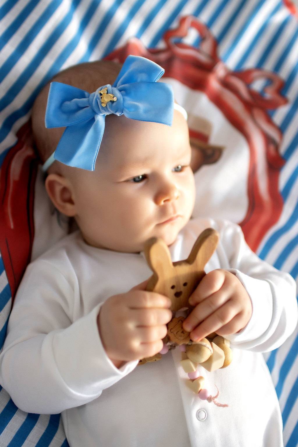 Повязка "Золотой мишка" цвет:  голубой