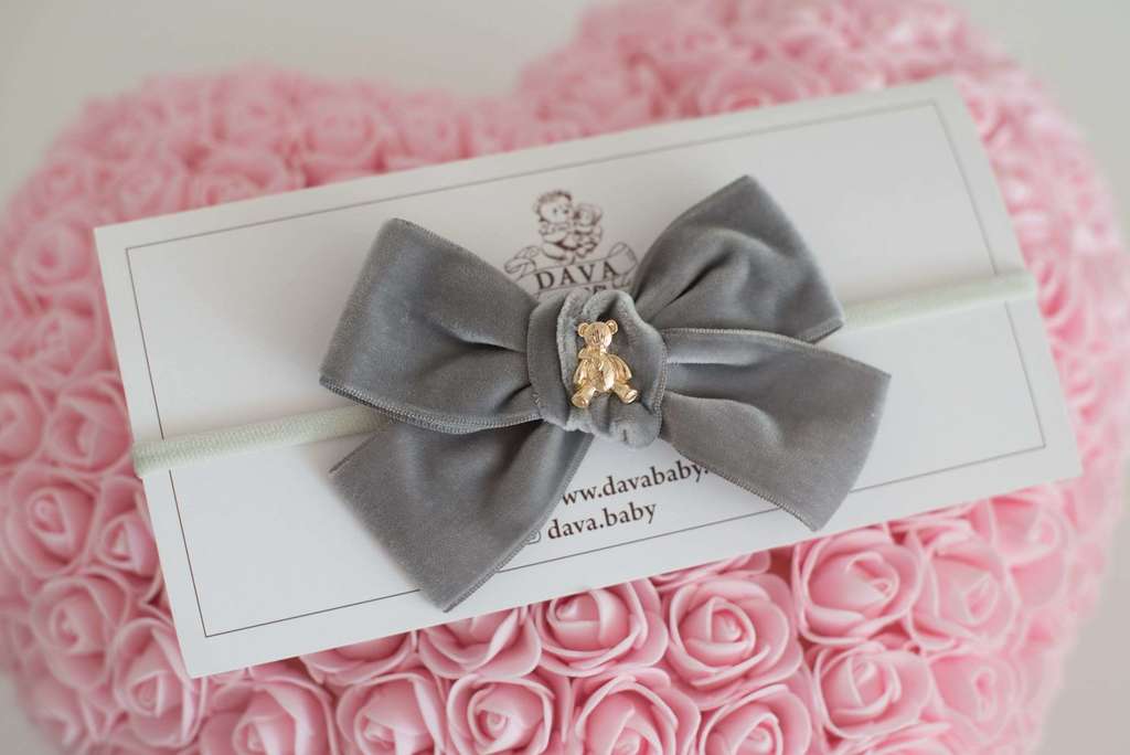 Повязка "Золотой мишка" цвет:  серый