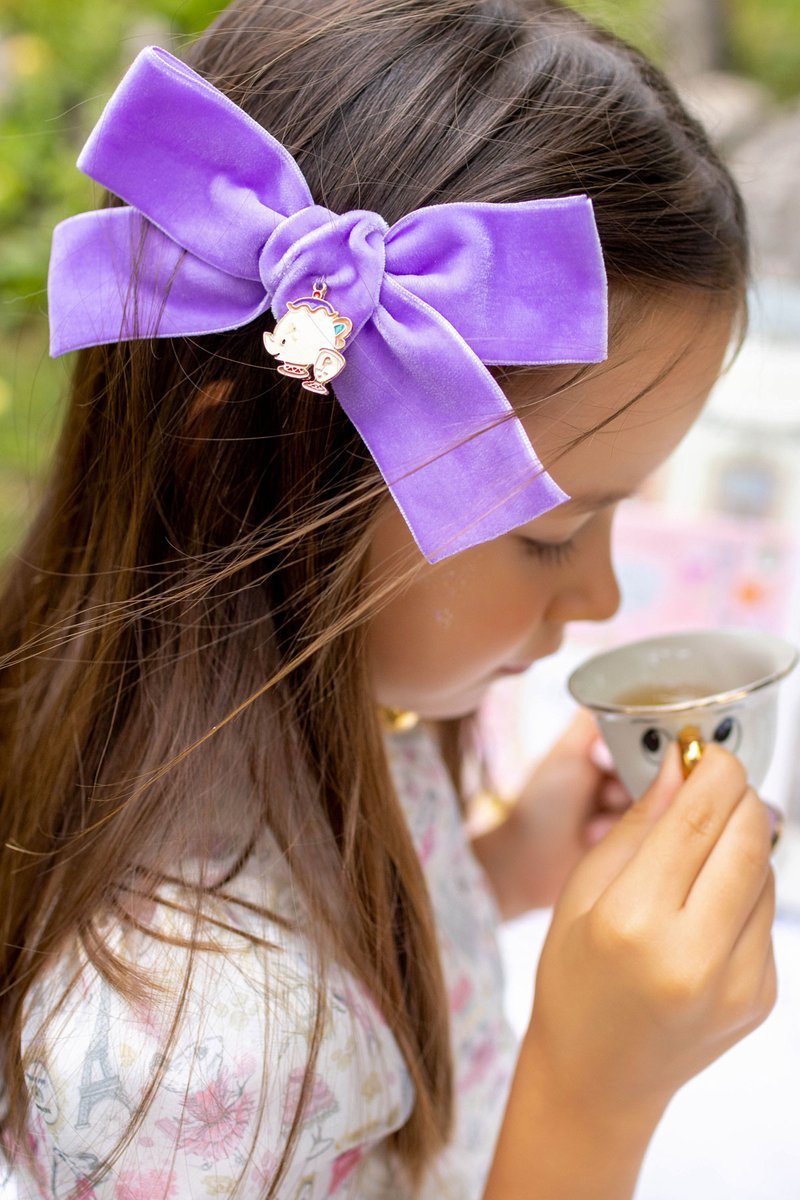 Заколка бархатная "Mrs.Potts and Chip" цвет: сиреневый