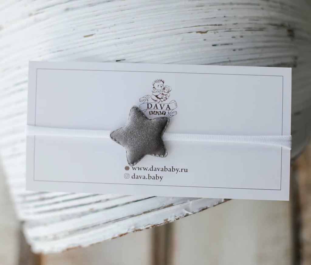 Повязка на голову "Звездочка" цвет: серый