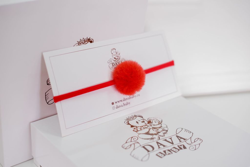 Повязка на голову "Fluffy" цвет: красный