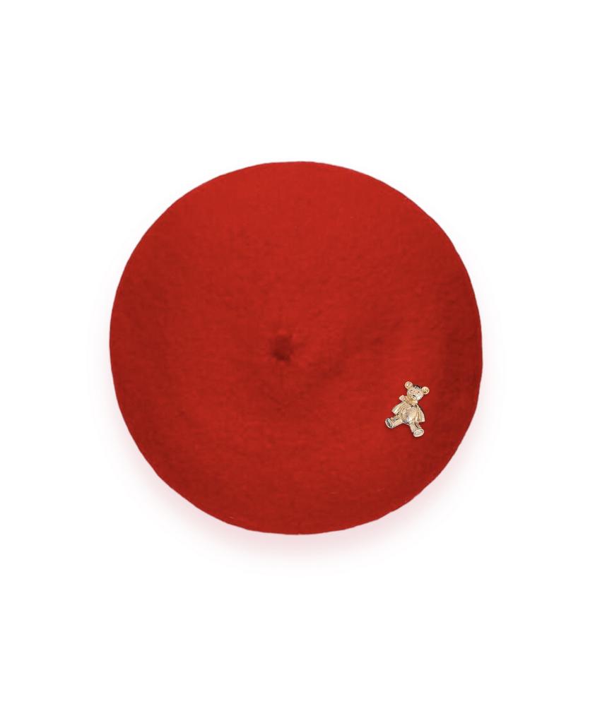 Берет "Золотой мишка" цвет: красный