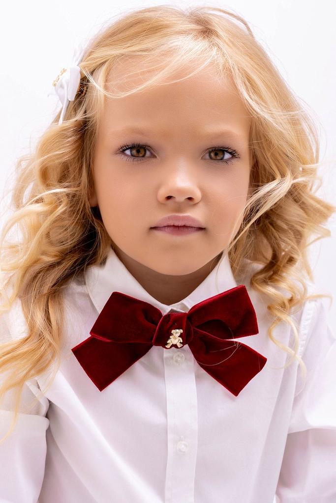 Бабочка-галстук «Золотой мишка» цвет: бордовый