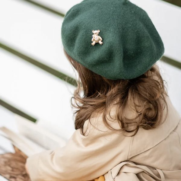 Берет "Золотой мишка" цвет:  изумрудный